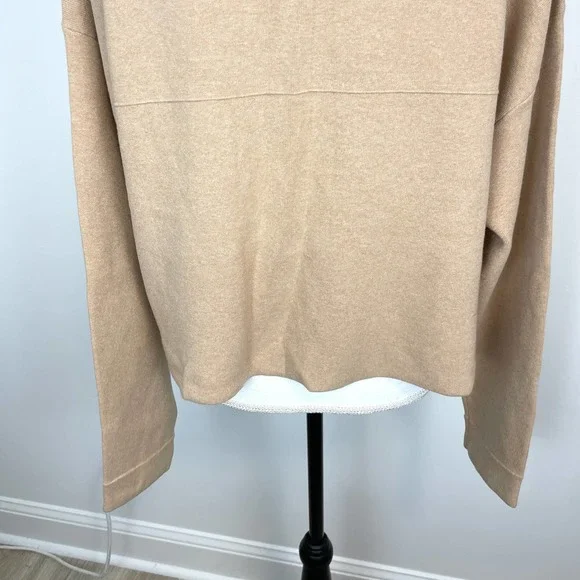 Lunya Cozy Cotton Silk Zip Pullover Sweater In Tranquil Tan Size XL New - Picture 11 of 13